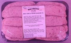 Tony's Favourite - The Bristol Meat Machine Pork & Cracked Black Pepper Sausages, crushed from the peppercorn.